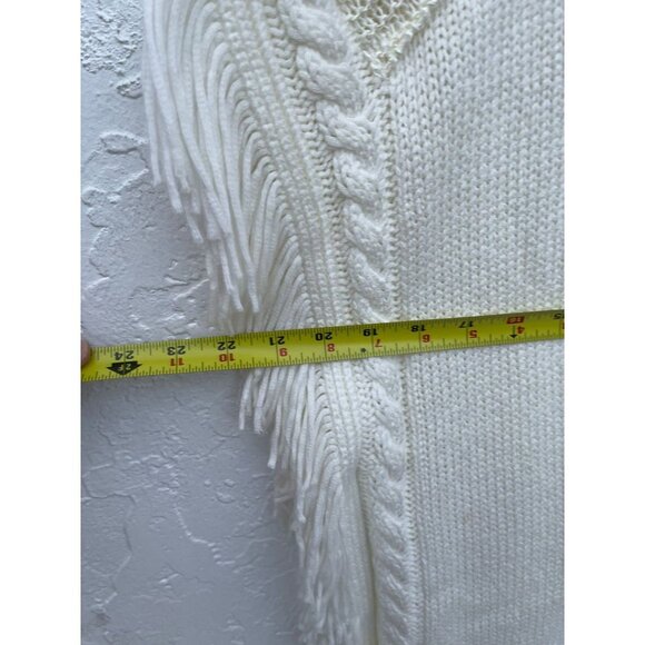 Zaraknit Womens Pullover Sleeveless Boho Fringe Crochet Top Off White Sz S - Picture 9 of 12
